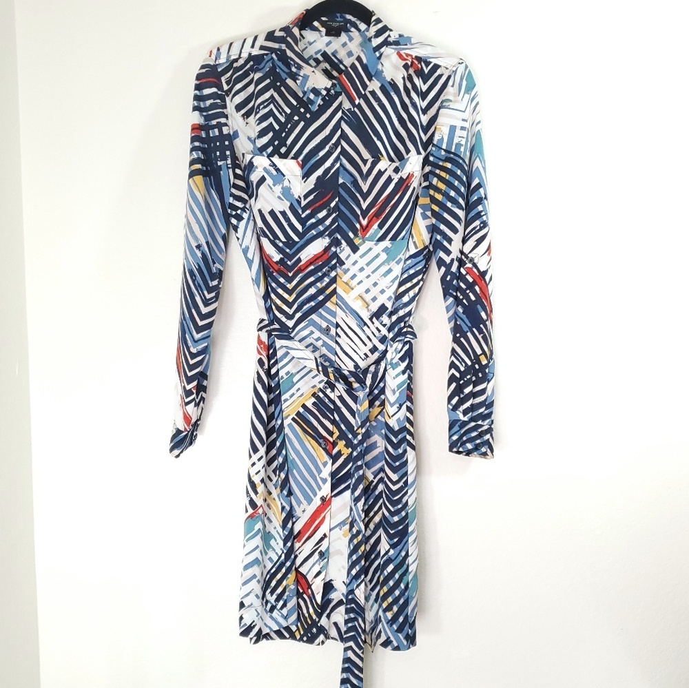 Ann Taylor multicolor button down shirt dress